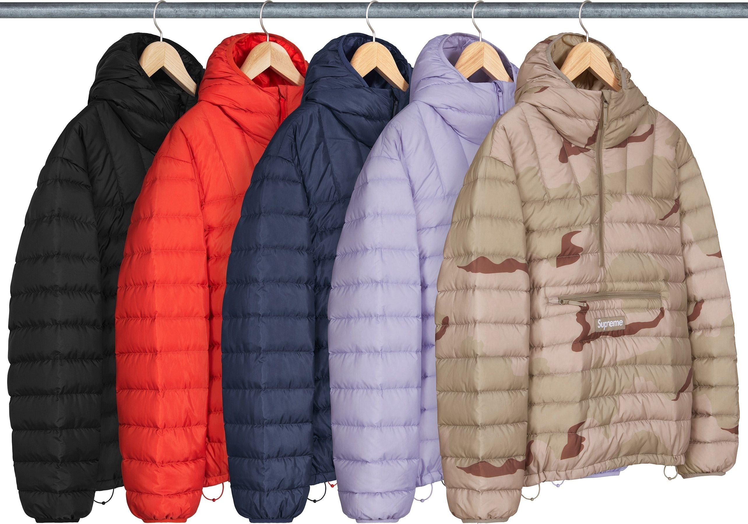 Micro Down Half Zip Hooded Pullover